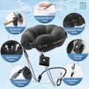 Travel Neck Pillow for Airplane Sleeping 360 Head Support Prevents Bobbing, 100% Memory Foam Ergonomic Neck Cushion with No-Case-Needed Carry Strap for Long Flights & Car Washable Cover (Black)