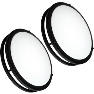 OOWOLF 2-Pack 36W 13inch LED Flush Mount Ceiling Light Fixture Dimmable Matte Black, Easy to Install LED Ceiling Lamp Fixture Without Flicker, Super Bright 3600LM 5000K Daylight White