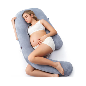 Momcozy Pregnancy Pillow for Sleeping, Dreamlign U Pro Maternity Pillow with Adjustable Leg Pillow, Removable Cover - Support for Back, Hip, Belly, Legs for Pregnant Women, 50-72 Inch Full Body Pillow