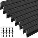FoldTier 8 Pcs All-Season Door Sweep for Bottom of Door Exterior and Interior, Aluminum Alloy and Rubber, Commercial Weather Stripping Draft Stopper for Threshold Seal (1-3/4 x 36 Inch,Black)