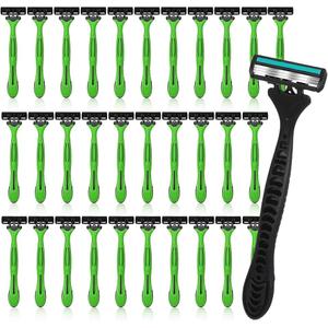 18 Pcs Men's Disposable Razors Bulk 3 Blade Shaving Razors for Sensitive Skin Comfortable Head Shave Valentine Gifts