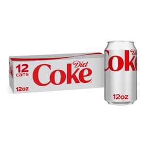 2 x Diet Coke Soda Soft Drinks, 12 fl oz Fridge Pack Cans, 12 Pack - Cola Flavored Diet Soda Soft Drinks