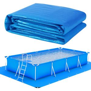 11.5 Ft x 8.2 Ft Swimming Pool Ground Cloth Rectangular Swimming Pool Liner Pad for Above Ground Swimming Pools Heavy Duty Pool Ground Mat Protector Pad Prevents Punctures Pool Tarp