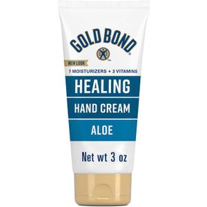 2 x Gold Bond Healing Hand Cream with Aloe, Rich Moisturizer for Dry to Extra Dry Skin, Hydration that Lasts Through Handwashing, Non-Greasy, Dermatologist Tested, Light Scent, 3 Oz On-The-Go Tube