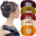 RC ROCHE ORNAMENT 6 Pcs Womens Square Strong Grip Secure Hold Inner Teeth Styling Plastic Comfortable Curve No Slip Beauty Accessory Girls Ladies Claw Clamp Clip, Large Classic Multicolor (1 Count (Pack of 6))