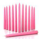 CANDWAX 8 inch Pink Taper Candles Set of 12 - Unscented Smokeless Dripless Tall Candlesticks - Perfect as Easter Candles and for Holidays, Ordinary Dinners and Special Occasions - Pink Candle Sticks