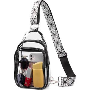 CLUCI Clear Bag for Stadium Events, Clear Crossbody Bag, Transparent Purses (0-black)