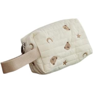 Kawaii Makeup Bag Cosmetic Case Cute Bears Storage Organizer with Handle Japanese Aesthetic Zipper Toiletry Bag