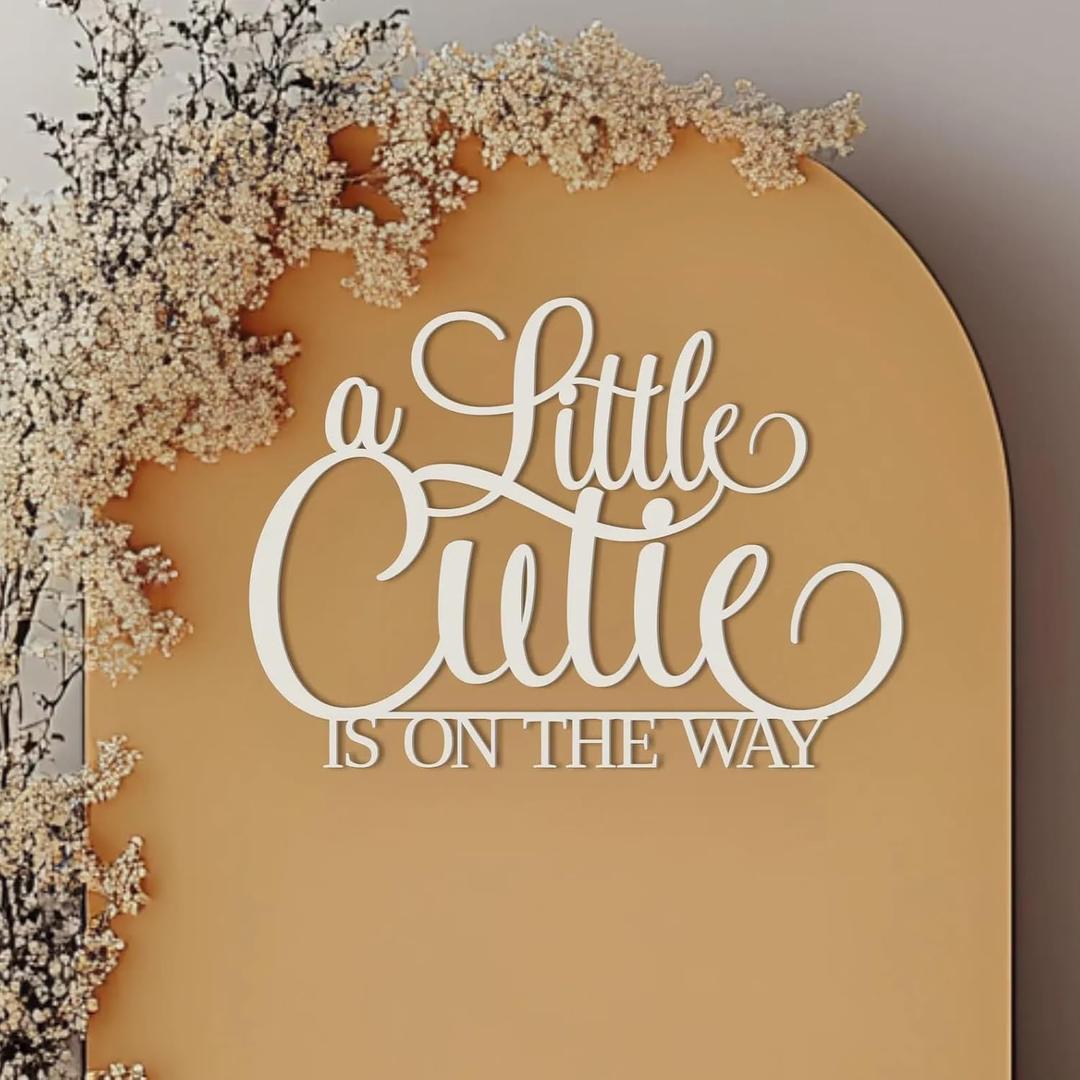 A Little Cutie is on the way Sign for Backdrop,Wooden Little Cutie Baby Shower Decoration,Orange Theme Birthday Party Supplies for for Tangerine Fruit 1st Birthday Decor