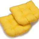Blazing Needles 19-inch U-Shaped Twill Tufted Dining Chair Cushion (Set of 2) Sunset