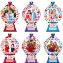 3 x 24 PCS Valentine's Day Picture Frame Ornaments Paper Gumball Machine DIY Photo Frame Craft Set Hanging Decorations for School Classroom Activity Decor Supplies (Bubble)