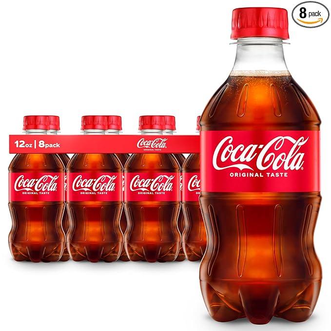 Coca-Cola Soda Soft Drinks, 12 fl oz Bottles, 8 Pack - Classic Cola Soft Drink Pack. BBD: 08/10/2026