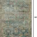 Loloi Magnolia Home by Joanna Gaines Banks Collection BAN-01 Ocean/Spice 8'-6" x 11'-6", .13" Pile Height, Machine Washable, Area Rug