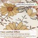 LiveInUrban Self Adhesive Vintage Boho Texture Effect Door Mural, Peel and Stick Vinyl Door Decals Sticker for Bedroom Living Room Kitchen Home Decor, Retro Flower, 15.19"X78.74"X2PCS