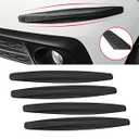 4 Pieces Bumper Protector Trim, BetterJonny Universal Carbon Fiber Car Corner Bumper Guard Rubber Car Front Rear Corner Bumper Guard Protector Car Rubber Bumper Anti Collision Strips for Most Car