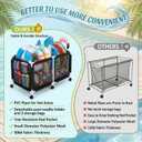 280 Gallon 69" Pool Storage Bin XXL Extra Large Swimming Pool Float Storage Bin, Pool Noodles Holder, Toys, Floats, Balls and Floats Equipment Mesh Rolling Bin for Garden Lawn, 69" Lx32 Wx35 H (Black)