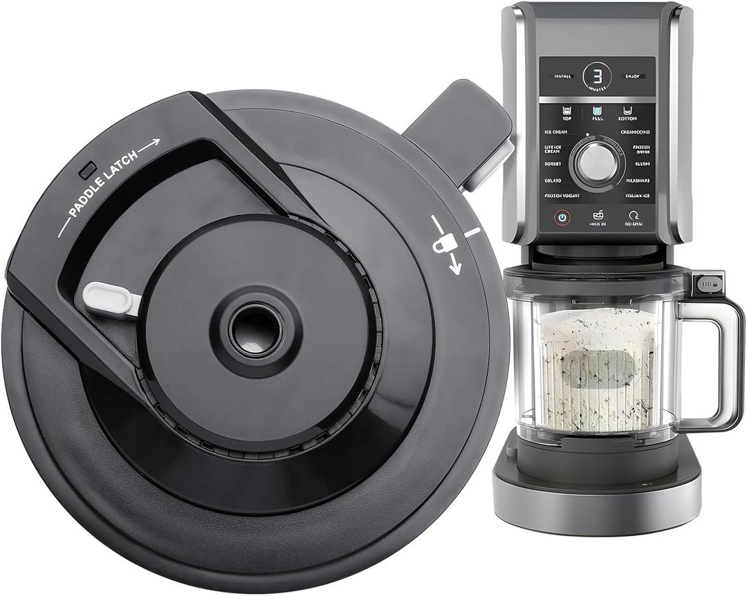 Outer Bowl Lid for Ninja Creami Deluxe Ice Cream Makers, Reusable Creami Deluxe Replacement Lid Compatible with NC500/NC501/Series(NO Paddle) Ninja Creami Deluxe Replacement Parts