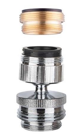 Hibbent Faucet Adapter Kit, Swivel Aerator Adapter to Connect Garden Hose - Multi-Thread Kitchen Sink Faucet to Garden Hose Adapter 3/4 Inch - Chrome Finished, 1 Pieces