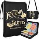 for 4 Pocket Card Binder with 440 Pockets - Trading Card Collection Album Folder for Men Boys Teens Bookstore Design for Sports Cards Game Cards with Zipper Hand Carrying Rope