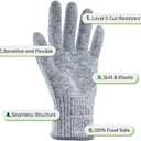 ANDANDA Cut Resistant Gloves, Safety Chef Gloves for Cutting for Oyster Shucking, Fish Fillet Processing, Wood Carving, Grey (X-Large)