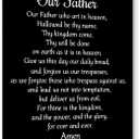 PHAMTE Our Father Prayer Wall Decor,Christian The Lords Prayer Wall Art Decor,Inspirational Bible Verse Scripture Print Framed Canvas Painting Christian Prayer Room Office Church Decor(16x24)(black)