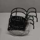 HowRU Iron Art Hanging Baskets Flower Pot Holder - Over The Rail Metal Fence Planters - Pack of 3 - Black