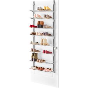 Whitmor 24 Pair Door Shoe Organizer, Sturdy Closet Storage Rack Hangs on Closets for Shoes