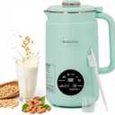 Nut Milk Maker,40oz Large Capacity Stainless Steel Automatic Soy Milk Machine for Homemade,Oat,Plant-Based Milk and Non-Dairy Beverages Almond Cow Milk Machine with Delay Start,Self Cleaning (Green)