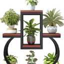 HUHJYUGE Flower Stand Display Indoor, Metal Flower Pot Stand, Tall Flower Shelf Tiered Plant Stands, 4 Tiers Ladder Plant Holder, for Living Room Balcony Corner Office (G)