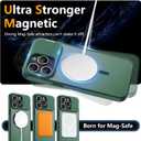 YFEMLAZ for iPhone 15 Pro Max Case(Built-in Invisible Kickstand) Heavy Duty MagneticCompatible with MagSafe Military-Grade Drop Protection,Translucent Matte for iPhone 15 Pro Max Case 6.7",Green