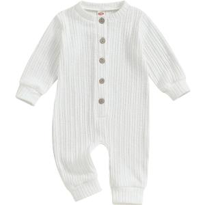 Infant Baby Girl Boy Fall Clothes Knit Long Sleeve Onesie Ribbed Romper Jumpsuit Sweater Winter Coming Home Outfits (0-3 Months)