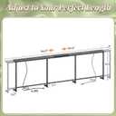 Huuger 94.5-110.2'' Extendable Behind Couch Table with Outlets, Grey, 94.5- 110.2"W x 29.5"H
