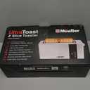 Mueller UltraToast Full Stainless Steel Toaster 2 Slice, Long Extra-Wide Slots with Removable Tray, Cancel/Defrost/Reheat Functions, 6 Browning Levels with LED Display, Housewarming Gifts New Home