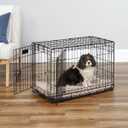 MidWest Homes for Pets 30-Inch iCrate for Medium Breeds, 21-40 lbs, Double Door Folding Dog Crate with Divider Panel, Leak-Proof Tray & Secure Latches, Portable, Durable & Easy to Assemble