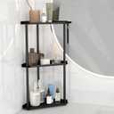 FLE 3 Tier Corner Bathroom Counter Organizer, Countertop Corner Shelf,Makeup Organizer and Storage for Bathroom (Black)