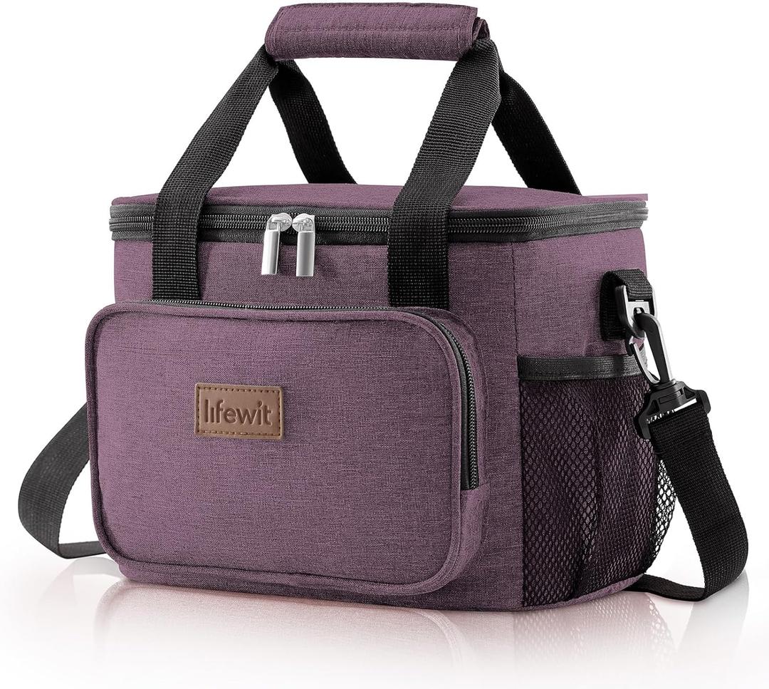Lifewit Large Lunch Bag Insulated Lunch Box Soft Cooler Cooling Tote for Adult Men Women, Purple 12-Can (9L)