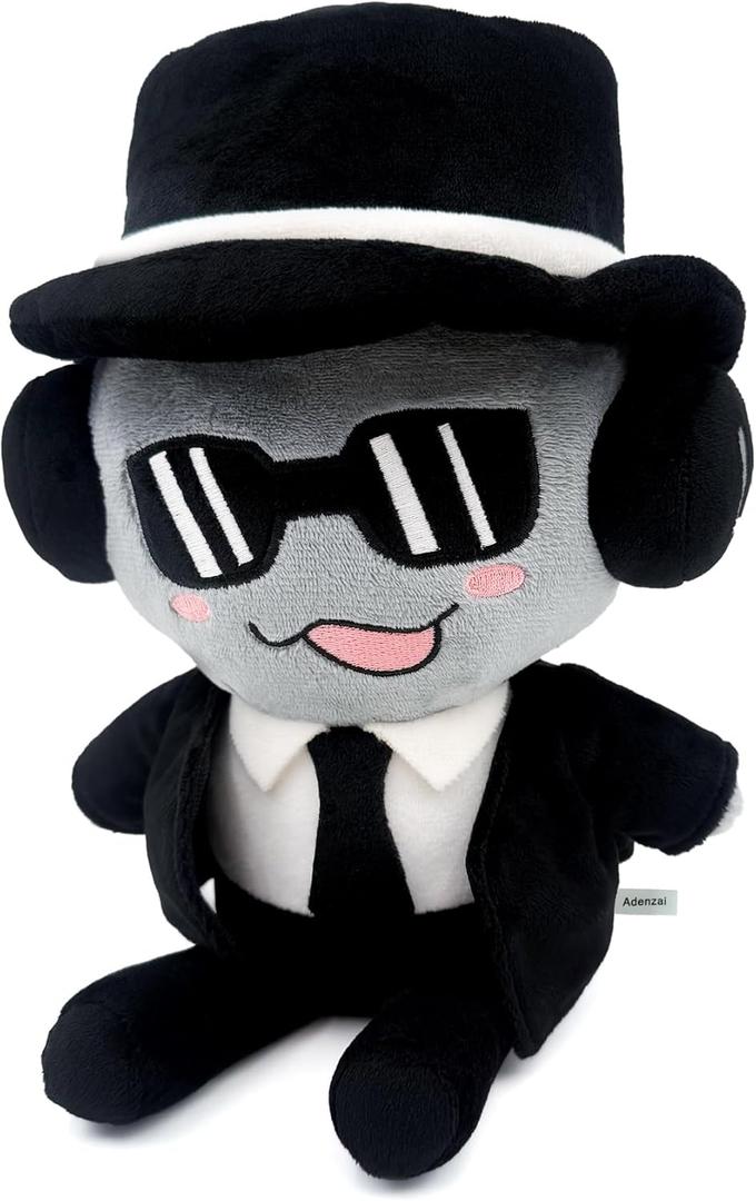 Forsaken Black Plush Toy  Soft Black Character Plush Stuffed Animal, Cute Forsaken Game Collectible Plushie Gift for Kids and Gamers