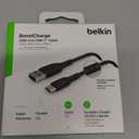 Belkin USB A to USB C Cable, 6.6ft, 15W - Type C Charger, iPhone Charger Cord for iPhone 16 & 15, Galaxy S25, Pixel 9, iPad Pro, Airpods Pro, Switch, CarPlay & More - Black