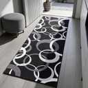 YIHOUSE 2x6 Kitchen Runner Rug Non Skid Washable, Black and White 6ft Rug Runners for Bathroom Hallway Non Slip, Modern Carpet Runner for Entryway Bedside Laundry Room