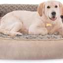 JOEJOY Rectangle Dog Bed for Large Medium Small Dogs - Washable Orthopedic Sofa Bed, Soft Breathable Puppy & Pet Cuddler, Durable Calming Dog Bed with Anti-Slip Bottom, Multiple Sizes, Beige