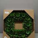 Galt International 19 Woodchip Rose Wreath - Intricate Holiday Front Door Wreath Beautiful Indoor & Outdoor for Christmas Fall Autumn Harvest 19 Square (Green)
