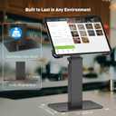 AboveTEK Anti-Theft iPad Kiosk Stand, 360 Rotation & Adj. Height 8.3"13.4", Heavy-Duty Steel & Aluminum, Fits 9.7"-13" Tablets, Security Retail POS Tablet Stand for Business & Commercial Use