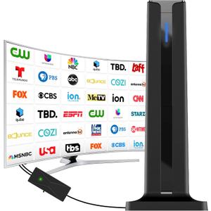 Digital TV Antenna for Smart TV Indoor,2026 TV Antenna with 3M Stick Base, 360&Long Range Reception HDTV Antenna for Local Channels, Easy Installation Antennas for TVs Without Cable (7.0 in)