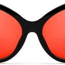 FEISEDY Oversized Trendy Sunglasses Classic Oval Wrap Around Stylish Big Frame Shade Women Glasses B2391 (Black Frame Red Lens)