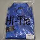 Hi-Tie Mens Satin Dress Shirt Long Sleeve Button Up Casual Luxrury Silk Shiny Prom Party Shirt (Blue, XL)