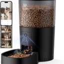 IMIPAW Automatic Cat Feeder with Camera, 1080P HD AI Pet Recognition Recording, 5G WiFi APP Remote Control, Timed Programmable Food Dispenser, Two-Way Audio, with Night Vision Function and Desiccant (Black)