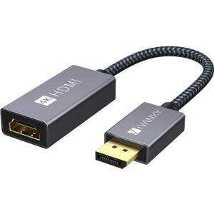 IVANKY Active DisplayPort to HDMI Adapter 4K@60Hz, Uni-Directional DP 1.2 to HDMI 2.0, Male to Female, Active DP to HDMI Adapter 4K 60Hz Compatible for Desktop, Tablets, AMD, NVIDIA, Monitor, Projector