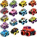 SUNPROUND 16Pcs Mini Monster Truck Toys,Pull Back Alloy Trucks Party Favors, Die-cast Race Cars for Boys Girls Easter Eggs Fillers Birthday Bulk Gift Stocking Stuffers