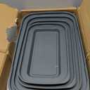 8-Piece Deep Glass Baking Dish Set with Plastic lids,Rectangular Glass Bakeware Set with Lids, Baking Pans for Lasagna, Leftovers, Cooking, Kitchen, Freezer-to-Oven and Dishwasher, Gray