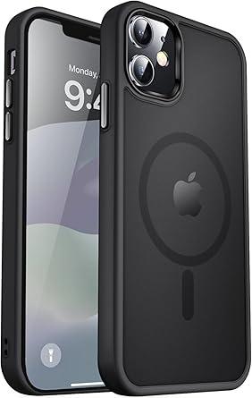 MOCCA Strong Magnetic for iPhone 12 Case/iPhone 12 Pro Case, [Compatible with Magsafe][Mil-Grade Drop Protection] Slim Shockproof Translucent Protective Phone Case for iPhone 12/12 Pro, Black